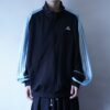 【adidas】black × pale blue switching track jacket