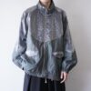 glossy silver switching blouson