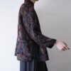 reversible black × dark red chenille pattern jacket