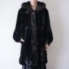 glossy fur design hooded jacket