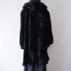 glossy fur design hooded jacket