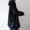 glossy fur design hooded jacket