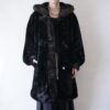 glossy fur design hooded jacket