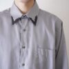 “月暈 original paint remake” gray body BLACK × GRAINY TEXTURE shirt