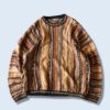 【TUNDRA】oversized brown black 3D cotton knit