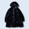 glossy fur design hooded jacket