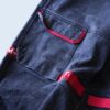 【MARITHE FRANCOIS GIRBAUD】red velcro × black denim wide baggy shuttle pants