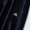 【adidas】glossy black side snap wide track pants