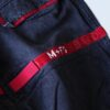 【MARITHE FRANCOIS GIRBAUD】red velcro × black denim wide baggy shuttle pants