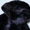 glossy fur design hooded jacket