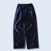 【adidas】glossy black side snap wide track pants