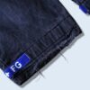 【MARITHE FRANCOIS GIRBAUD】blue velcro × black denim wide baggy shuttle pants