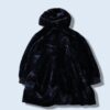 glossy fur design hooded jacket