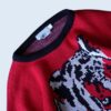 tiger design black × red lamé knit