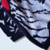 tiger design black × red lamé knit