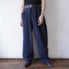 【MARITHE FRANCOIS GIRBAUD】deep navy cotton twill baggy wide pants