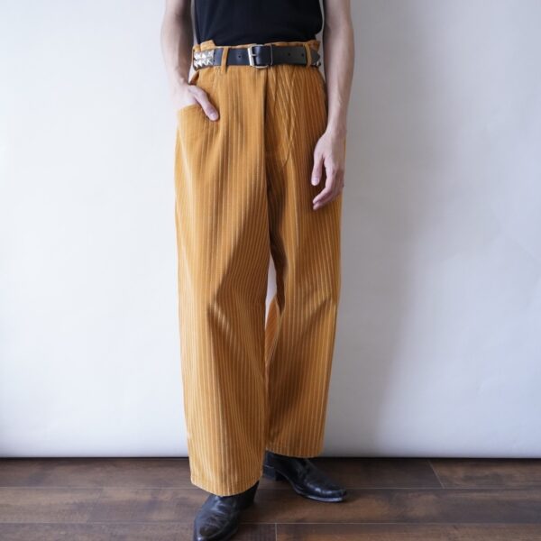 glossy "PVC flocky" like velours wide baggy pants