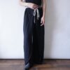 race-up design drape roll wide pants