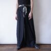 race-up design drape roll wide pants