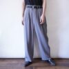 ennui gray drape fabric wide slacks