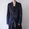 glossy black satin asymmetry tailored jacket