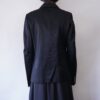 glossy black satin asymmetry tailored jacket