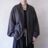 oversized fade gray smooth poly blouson