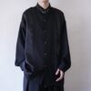 glossy pattern black switching ornamental shirt