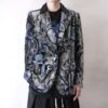 glossy paisley pattern velours tailored jacket