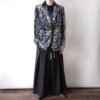 glossy paisley pattern velours tailored jacket