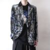 glossy paisley pattern velours tailored jacket