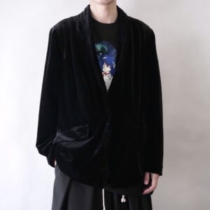 drape black velours easy tailored jacket