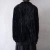 "ウネリ" glossy black velours drape easy tailored jacket