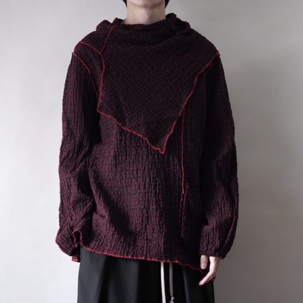 deformed design dark red cut&sewn