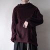 deformed design dark red cut&sewn