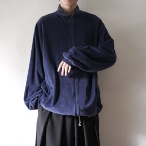 【KING SIZE】oversized velours track jacket