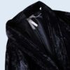 "ウネリ" glossy black velours drape easy tailored jacket