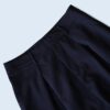 mode black drape fabric pleats tuck wide slacks