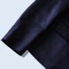 glossy black satin asymmetry tailored jacket