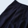 mode black drape fabric pleats tuck wide slacks