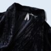 "ウネリ" glossy black velours drape easy tailored jacket