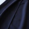 mode black drape fabric pleats tuck wide slacks