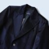 glossy black satin asymmetry tailored jacket