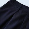 mode black drape fabric pleats tuck wide slacks