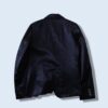 glossy black satin asymmetry tailored jacket