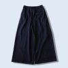 mode black drape fabric pleats tuck wide slacks