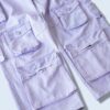 gradation pale purple multi pocket gimmick cargo pants