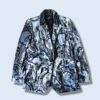 glossy paisley pattern velours tailored jacket