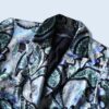 glossy paisley pattern velours tailored jacket