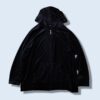 glossy black velours zip parka